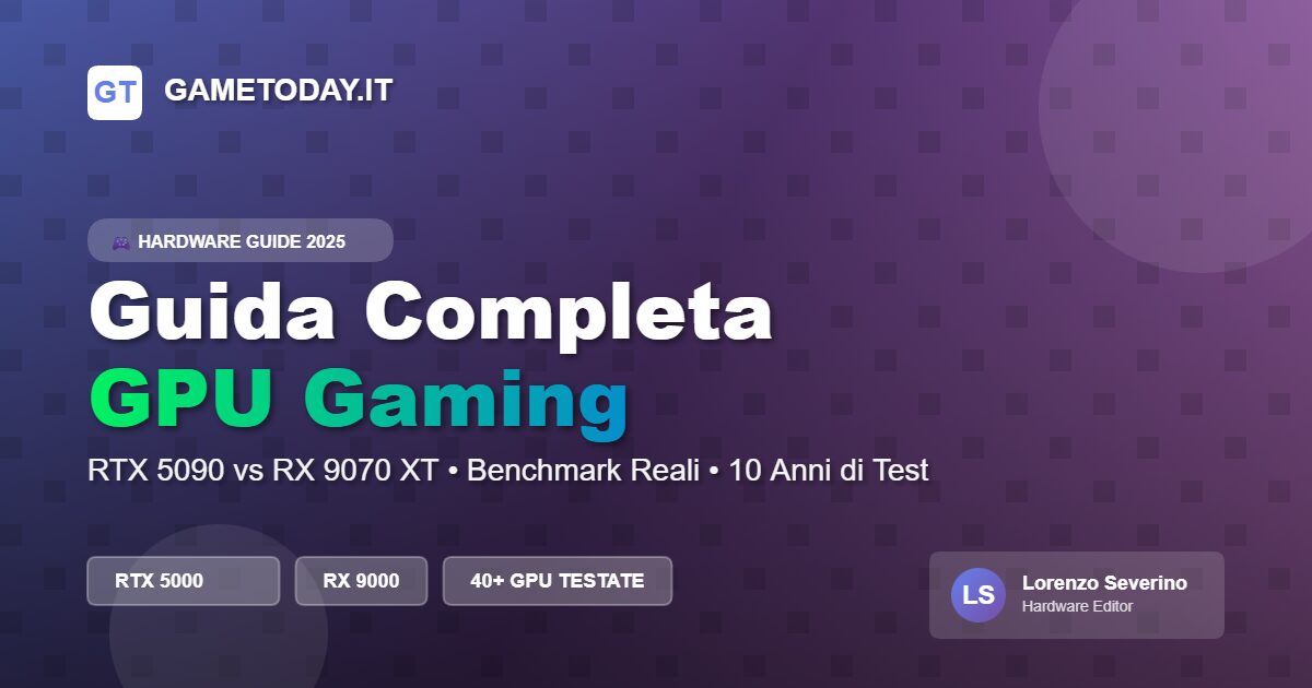 Guida completa schede grafiche gaming 2025: confronto NVIDIA RTX 5000 vs AMD RX 9000 con benchmark reali